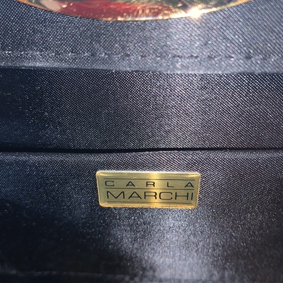 Vintage Carla Marchi Black satin evening purse - Picture 9 of 9